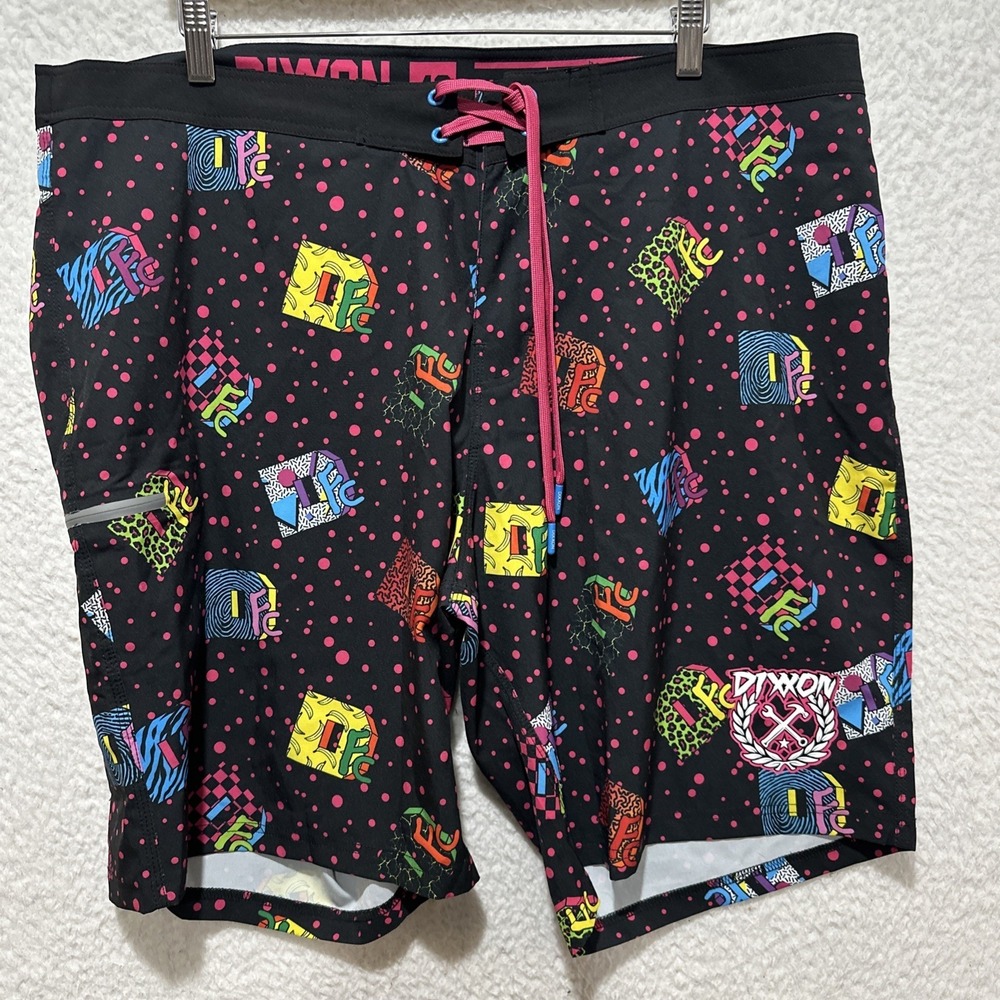 Dixxon DFC Multicolor Men's‎ 42 Board Shorts Quick Dry Drawstring 90s Swim Gear